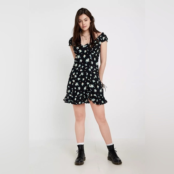 Free People Like A Lady Black Mini Dress - Picture 4 of 9